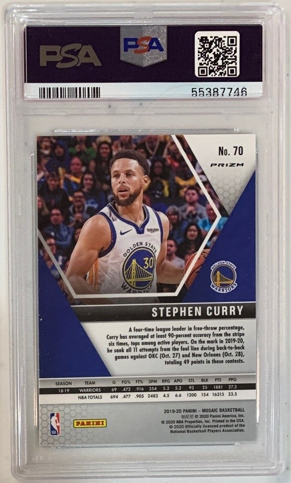 Stephen Curry 2019 Panini Mosaic Green Basketball Card #70 Graded PSA 10-Powers Sports Memorabilia