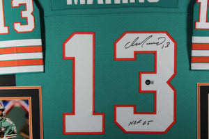 Dan Marino Autographed Miami Dolphins Mitchell & Ness Teal Signed Football Framed Jersey Beckett COA HOF 05-Powers Sports Memorabilia