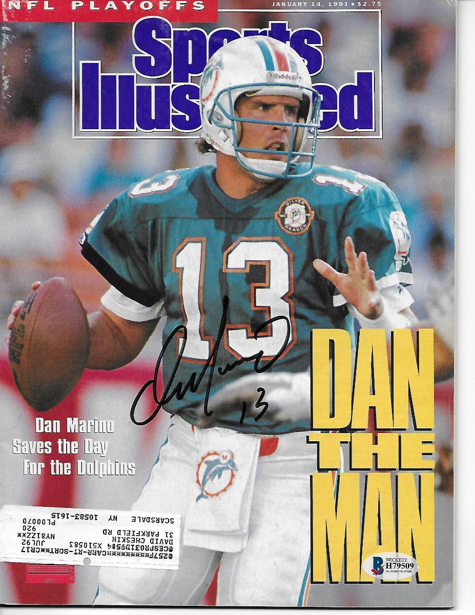 Dan Marino Autographed Miami Dolphins Dan The Man Sports Illustrated 1/14/91 Beckett Authenticated-Powers Sports Memorabilia
