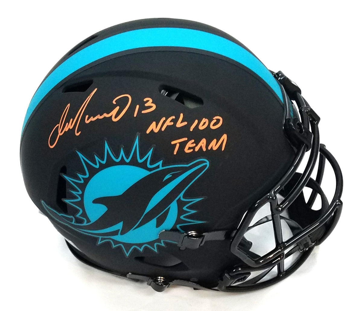 Dan Marino Autographed Miami Dolphins Riddell Eclipse Speed Authentic Helmet W/ NFL 100 Team Beckett Witnessed-Powers Sports Memorabilia