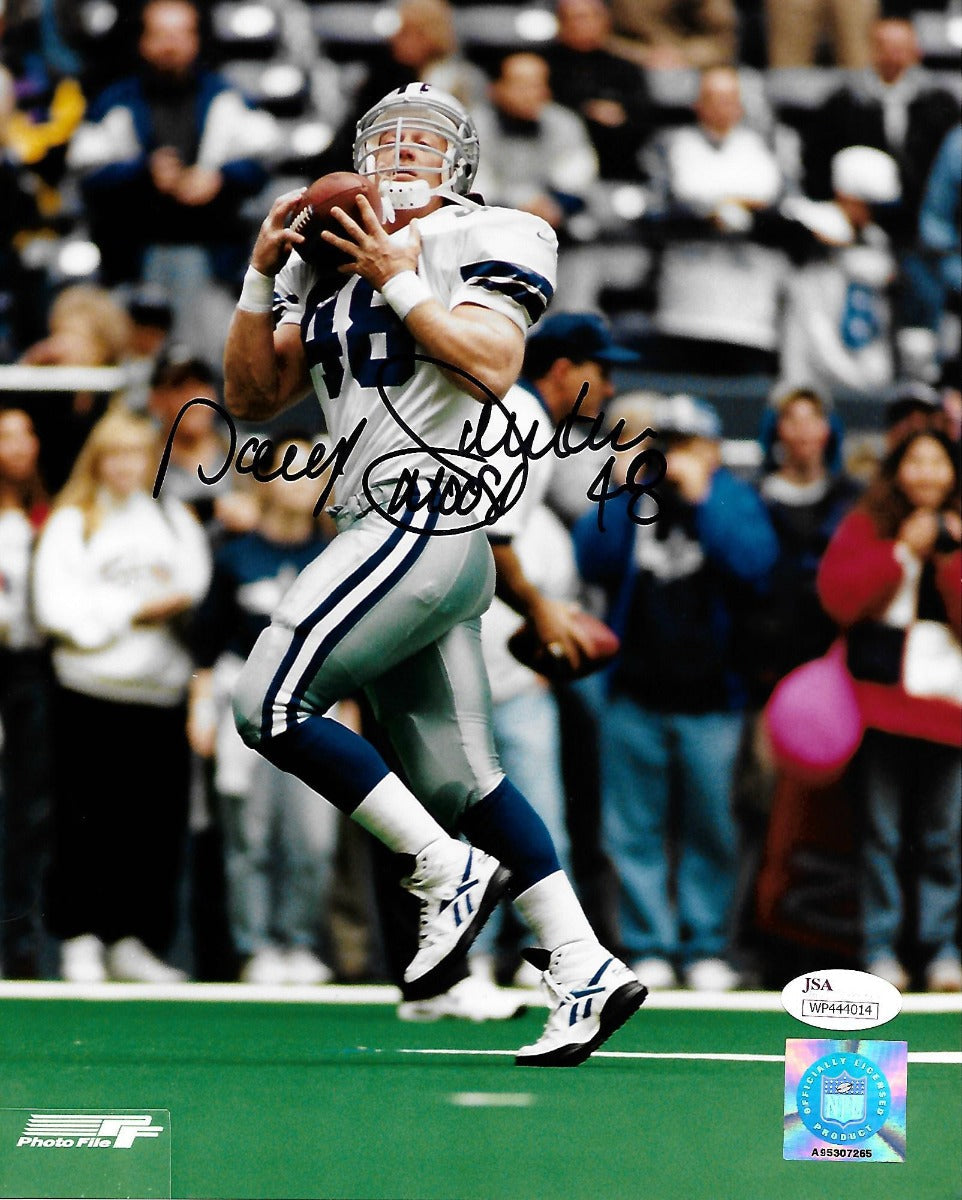 Daryl Moose Johnston Autographed Dallas Cowboys 8x10 Photo JSA Witnessed-Powers Sports Memorabilia