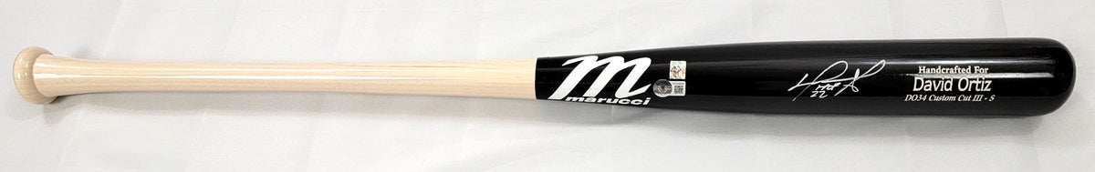 David Ortiz Autographed Boston Red Sox Marucci Game Model Bat W/ HOF 22 Beckett Witnessed-Powers Sports Memorabilia