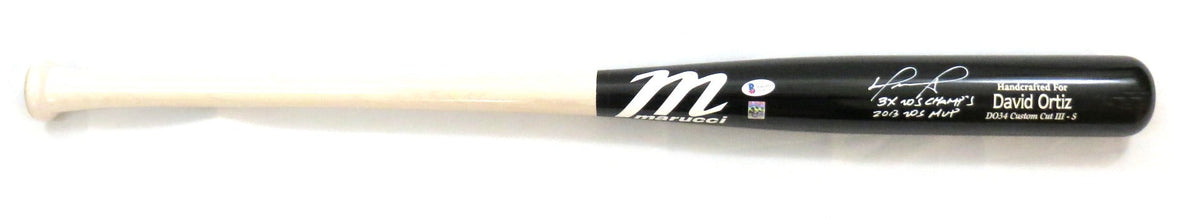 David Ortiz Autographed Boston Red Sox Marucci Game Model Bat W/3X WS Champs & 2013 WS MVP-Powers Sports Memorabilia