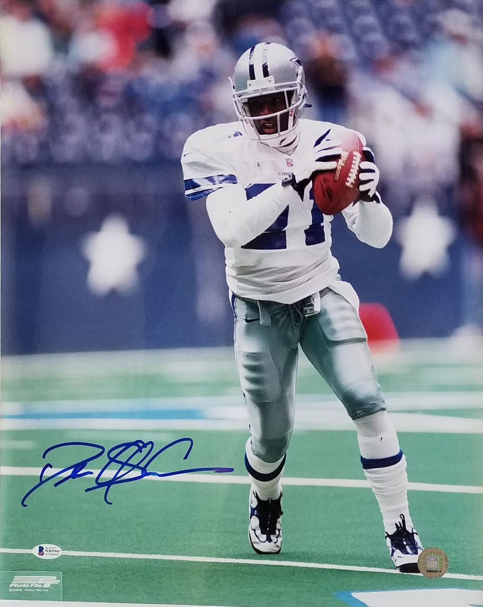 Deion Sanders Autographed Dallas Cowboys 16x20 Photo Beckett Witnessed-Powers Sports Memorabilia