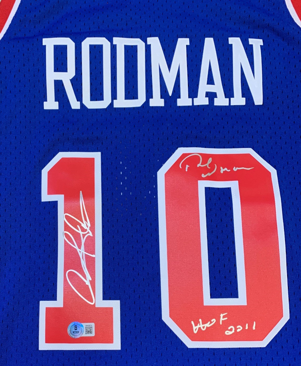 Dennis Rodman Autographed Detroit Pistons Signed Mitchell and Ness Swingman Jersey WORM HOF 2011 Beckett COA