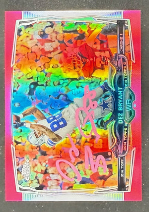 Dez Bryant 2014 Topps Chrome Pink Refractor Signed Football Card #78 Auto 55/399 Beckett Witness Cert #4W431442-Powers Sports Memorabilia
