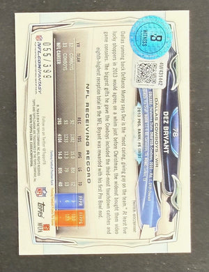 Dez Bryant 2014 Topps Chrome Pink Refractor Signed Football Card #78 Auto 55/399 Beckett Witness Cert #4W431442-Powers Sports Memorabilia