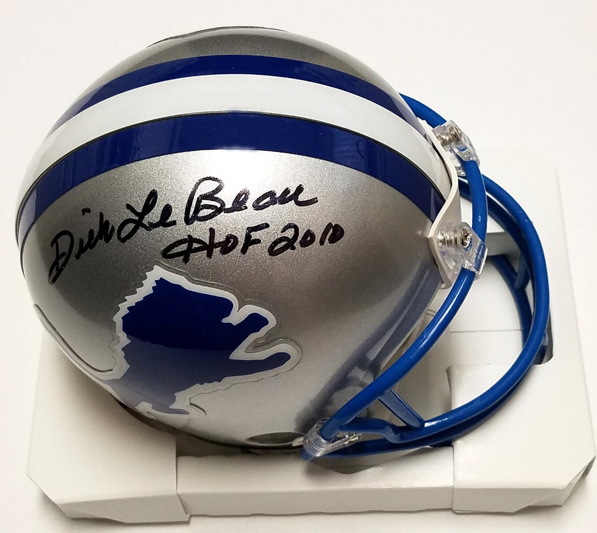 Dick LeBeau Autographed Detroit Lions Riddell Mini Helmet W/ HOF 2010 Beckett Authenticated-Powers Sports Memorabilia