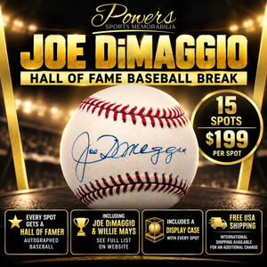 Joe DiMaggio & Willie Mays Chase – Hall of Fame Autographed Baseball Break – 15 Spots