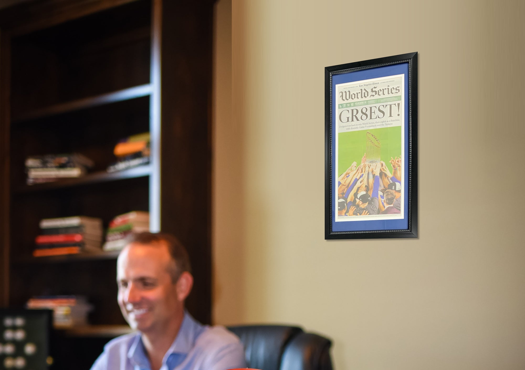 Los Angeles Dodgers 2024 World Series Champion Times Original Front Page Framed Baseball Newspaper 11/1/24