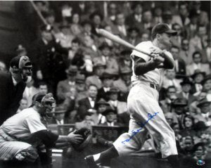 Duke Snider Autographed Brooklyn Dodgers B&W Batting 16x20 Photo- JSA Hologram-Powers Sports Memorabilia