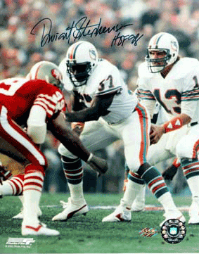 Dwight Stephenson Autographed Miami Dolphins 8x10 Photo HOF 98-Powers Sports Memorabilia