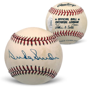 Duke Snider Autographed Brooklyn Dodgers Signed National League Baseball JSA COA With UV Display Case CE20944-Powers Sports Memorabilia