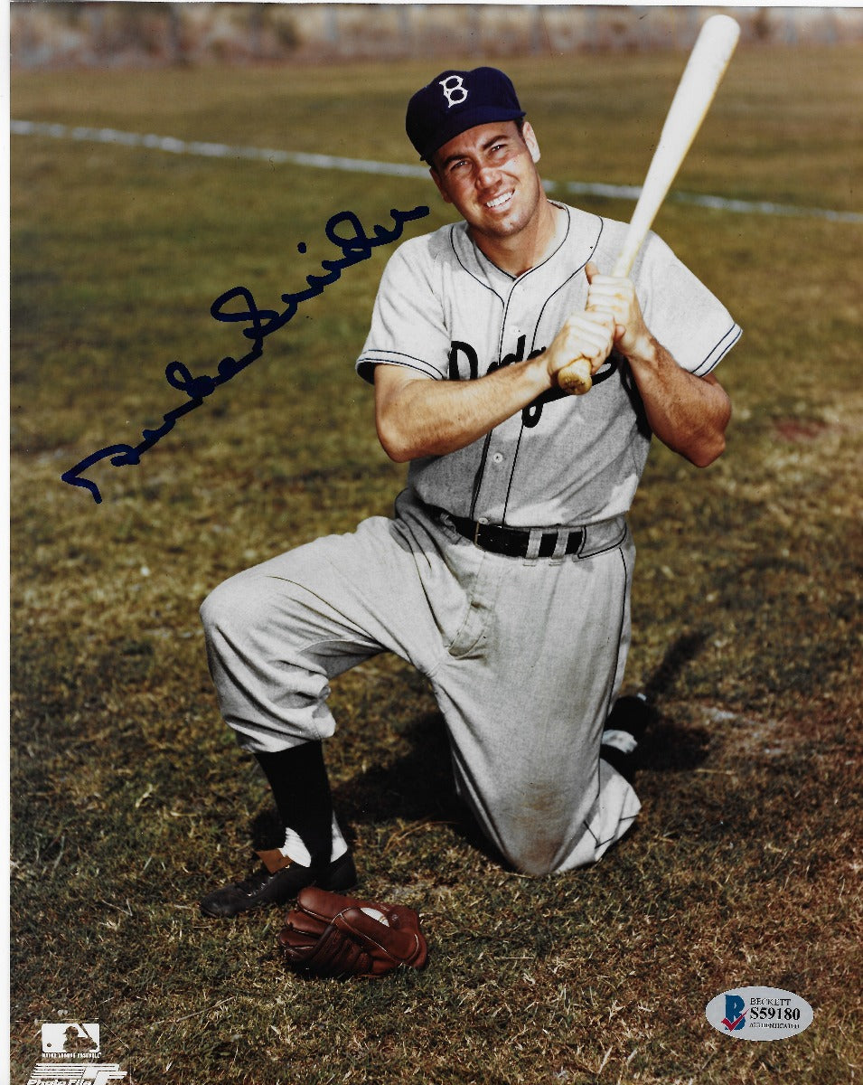 Duke Snider Autographed Brooklyn Dodgers 8x10 Photo Beckett Authenticated #4-Powers Sports Memorabilia