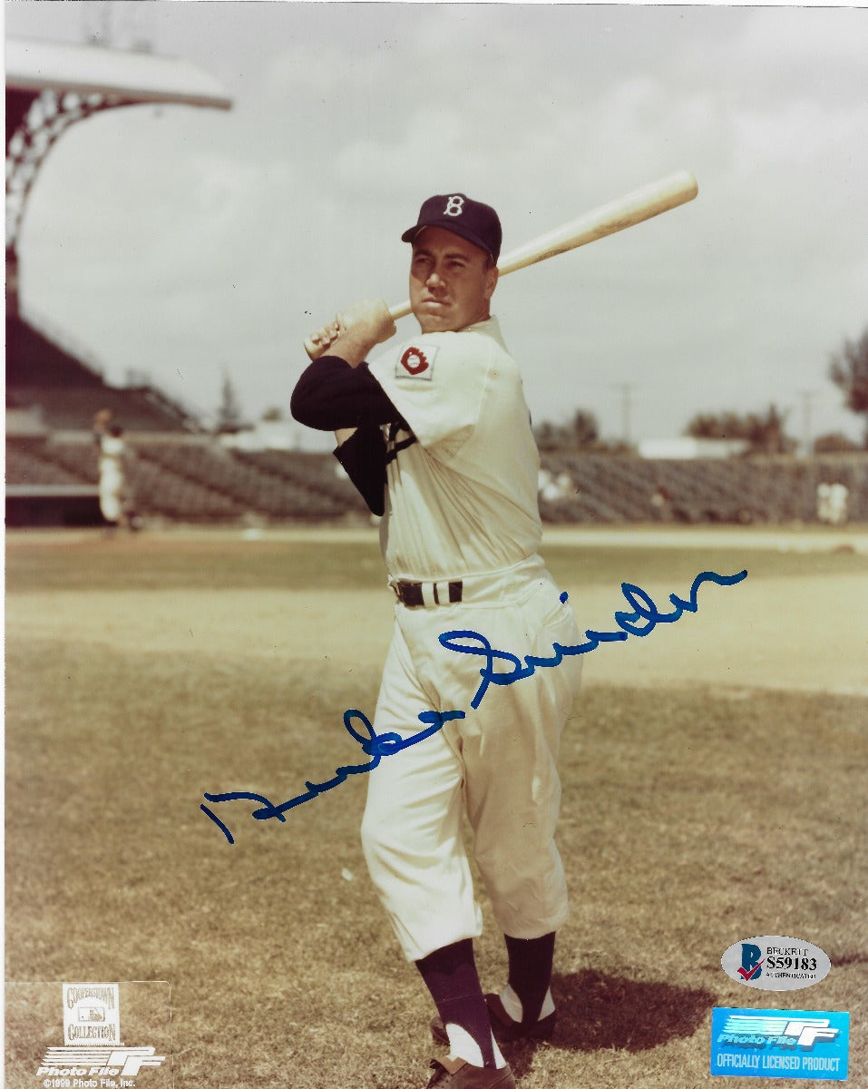 Duke Snider Autographed Brooklyn Dodgers 8x10 Photo Beckett Authenticated #2-Powers Sports Memorabilia