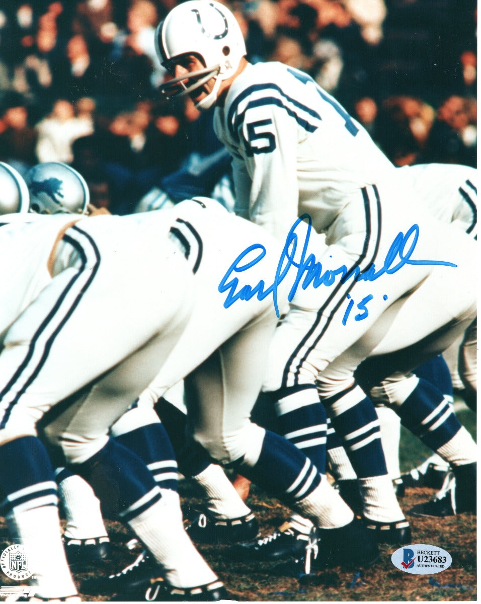 Earl Morrall Autographed Baltimore Colts 8x10 Photo Beckett Authenticated-Powers Sports Memorabilia