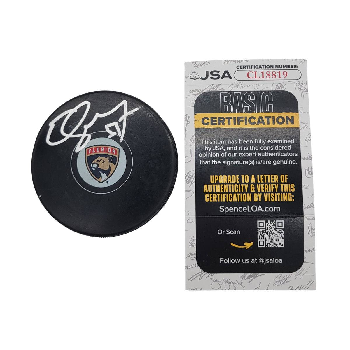 Ed Jovanovski Signed Florida Panthers Logo Hockey Puck | JSA Certified-Powers Sports Memorabilia