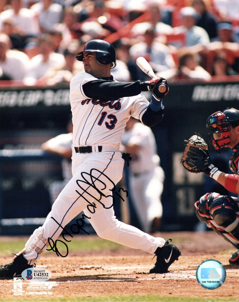 Edgardo Alfonzo Autographed New York Mets 8x10 Photo Beckett Authenticated-Powers Sports Memorabilia