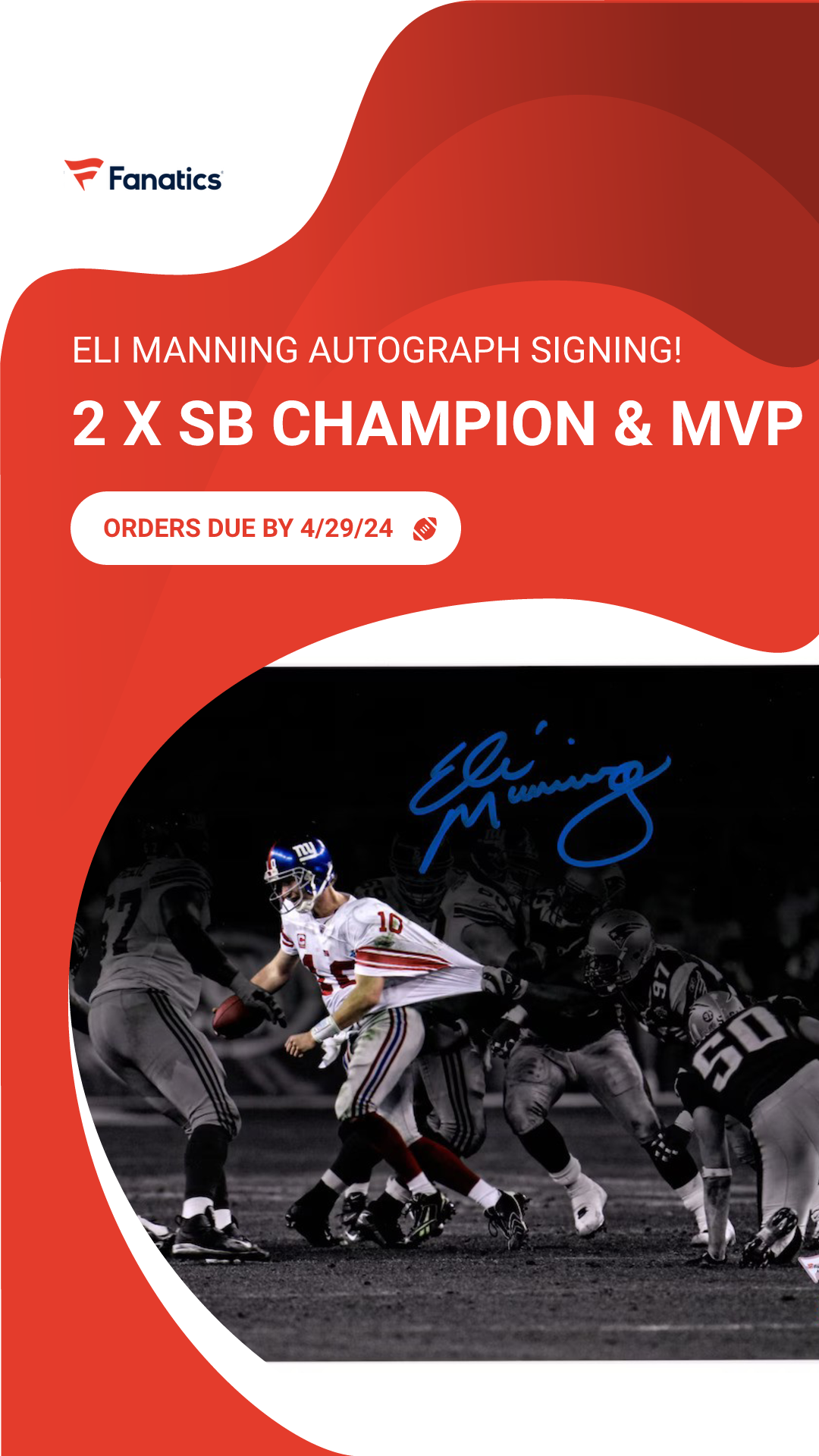 Eli Manning Autograph Signing-Powers Sports Memorabilia