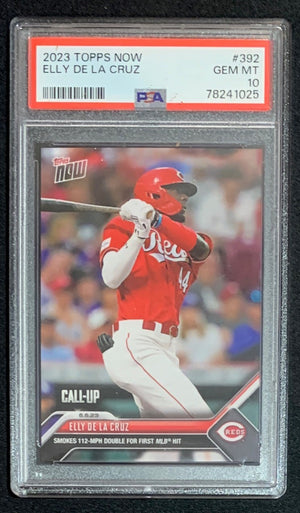 Elly De La Cruz 2023 Topps Now 1st Hit Baseball Rookie Card #392 Graded PSA 10-Powers Sports Memorabilia