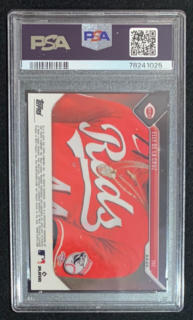 Elly De La Cruz 2023 Topps Now 1st Hit Baseball Rookie Card #392 Graded PSA 10-Powers Sports Memorabilia