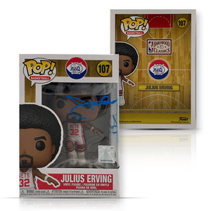 Julius Erving Autographed New Jersey Nets Signed Basketball Funko Pop 107 JSA COA Damaged-Powers Sports Memorabilia