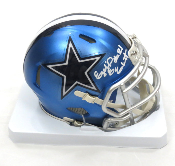 Ezekiel Elliott Signed Dallas Cowboys Blaze Mini Helmet - Beckett-Powers Sports Memorabilia