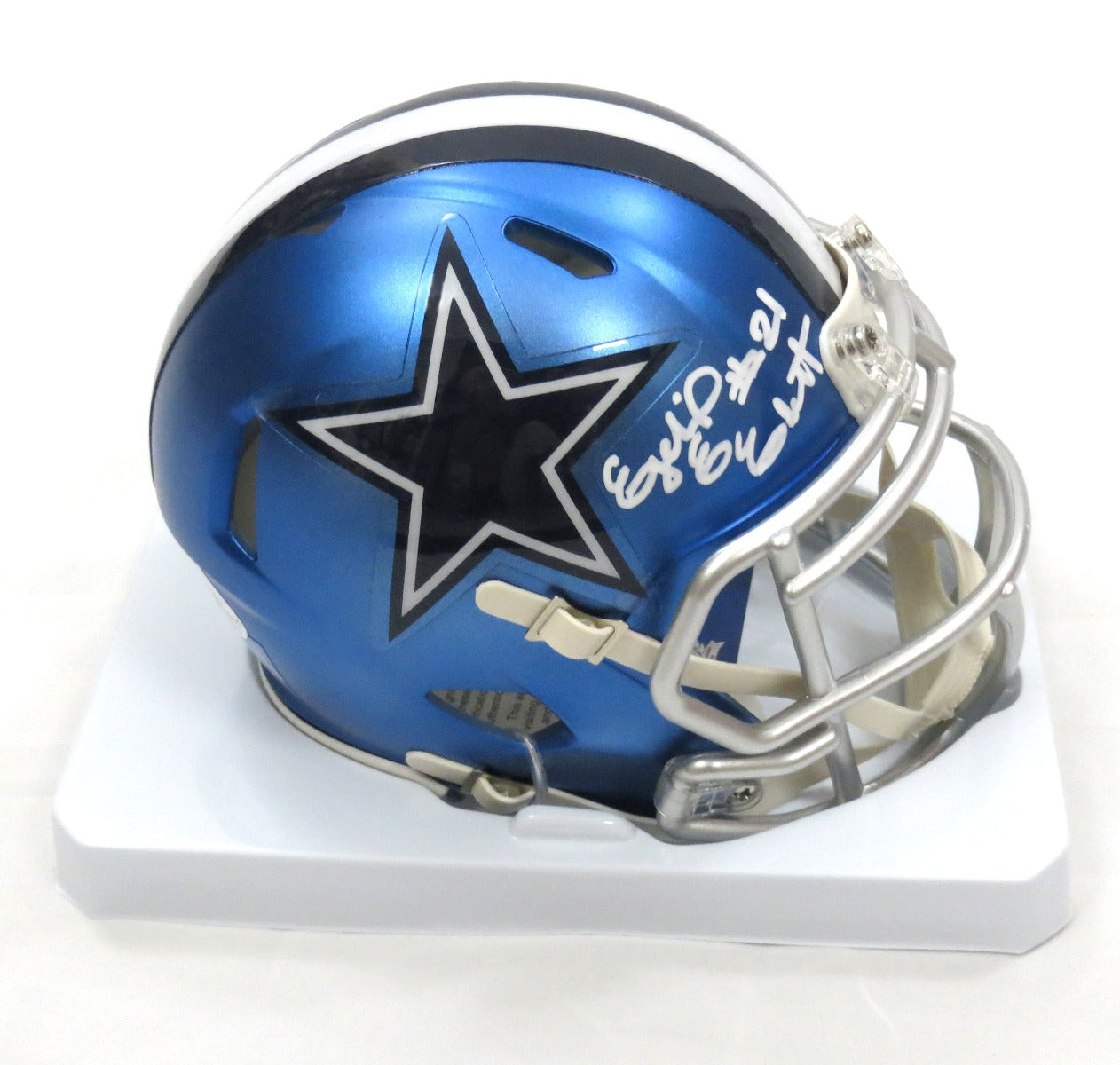 Ezekiel Elliott Signed Dallas Cowboys Blaze Mini Helmet - Beckett-Powers Sports Memorabilia