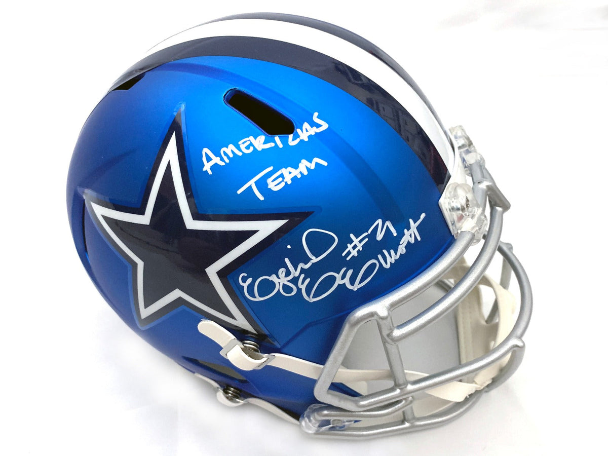 Ezekiel Elliott Autographed Dallas Cowboys Riddell Blaze Speed Replica Helmet W/Americas Team Beckett Witnessed-Powers Sports Memorabilia