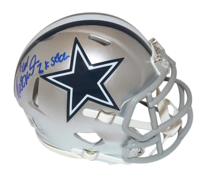 Nate Newton Signed Dallas Cowboys Mini Helmet w/insc – Beckett Authenticated-Powers Sports Memorabilia