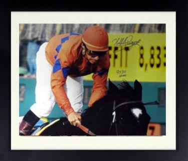 Laffit Pincay Autographed Horse Racing 16 x 20 Photograph 9530 Career Wins Custom Framing- MAB HOLO (HOF/Belmont/KY Derby)-Powers Sports Memorabilia