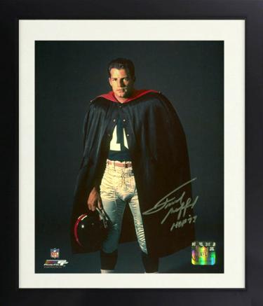 Frank Gifford Autographed New York Giants NFL Licensed 16 x 20 Photograph HOF 77 Custom Framing (in cape)- MAB Holo-Powers Sports Memorabilia