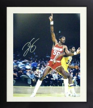 Ralph Sampson Autographed Houston Rockets 16 x 20 Photograph Custom Framing- Leaf Authentics Hologram (ROY)-Powers Sports Memorabilia