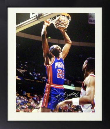 John Salley Autographed Detroit Pistons 8 x 10 Photograph Custom Framing- Leaf Authentics Hologram-Powers Sports Memorabilia