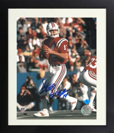 Steve Grogan Autographed New England Patriots NFL 16 x 20 Photograph #14 Custom Framing- Sports Images Hologram-Powers Sports Memorabilia