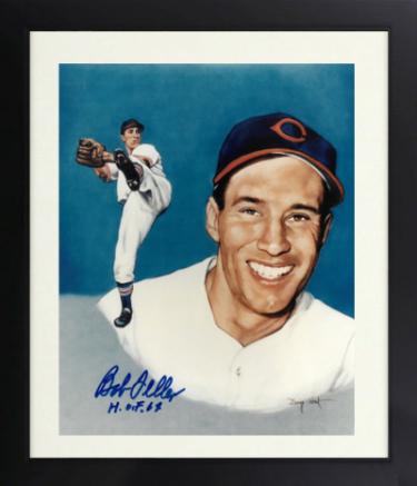 Bob Feller Autographed Cleveland Indians 8 x 10 Portrait Photograph HOF 62 Custom Framing- JSA #CC09007-Powers Sports Memorabilia