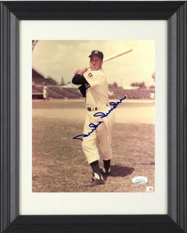 Duke Snider Autographed Brooklyn Dodgers 8 x 10 Photograph Custom Framing- JSA Hologram-Powers Sports Memorabilia