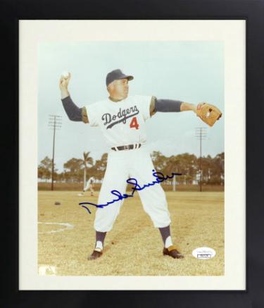 Duke Snider Autographed Los Angeles Dodgers MLB Licensed 8 x 10 Photograph Custom Framing- JSA Hologram-Powers Sports Memorabilia