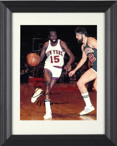 Earl Monroe Autographed New York Knicks 8 x 10 Photograph Custom Framing- JSA (1973 Champ/4X AS/The Pearl)-Powers Sports Memorabilia