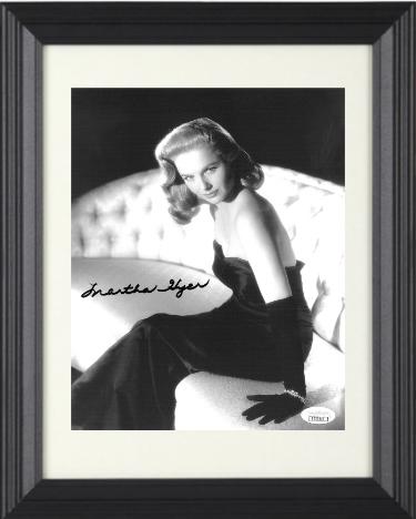 Martha Hyer Autographed Vintage B&W 8 x 10 Photograph Custom Framing- JSA Hologram #DD32849 (on couch)-Powers Sports Memorabilia