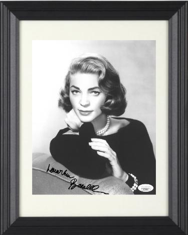 Lauren Bacall Autographed Vintage B&W 8 x 10 Photograph Custom Framing- JSA (in sweater)-Powers Sports Memorabilia