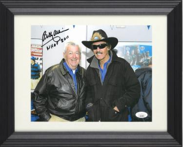Bobby Allison Autographed NASCAR 8 x 10 Photograph with NHOF 2011 Custom Framing- JSA Hologram #DD39306 (with Richard Petty)-Powers Sports Memorabilia