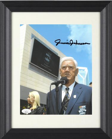 Junior Johnson Autographed NASCAR Hall of Fame 8 x 10 Photograph Custom Framing- JSA #DD39374-Powers Sports Memorabilia