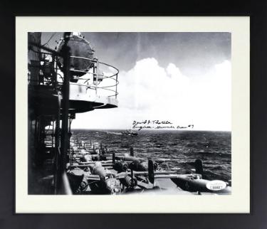 David Thatcher Autographed WWII Doolittle Raiders USS Hornet 8 x 10 Photograph Custom Framing Engineer- Gunner Crew #7- JSA-Powers Sports Memorabilia