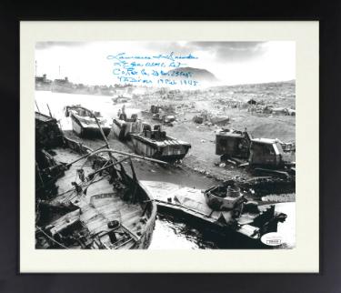 Lt. Gen. Lawrence Snowden Autographed WWII 1945 Iwo Jima USMC Commander 8 x 10 Photograph Custom Framing- JSA #DD64284-Powers Sports Memorabilia