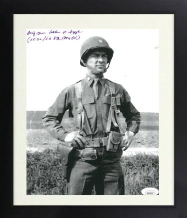 Brigadier General Albin F. Irzyk Autographed WWII Easy 8 8 x 10 Photograph CO 8th Tank Battalion Custom Framing- JSA #DD64521-Powers Sports Memorabilia