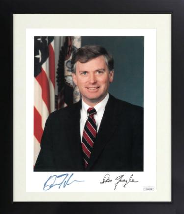 Dan Quayle Autographed U.S. Vice President (44th) 8 x 10 Photograph Custom Framing- JSA #DD64328-Powers Sports Memorabilia