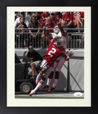 Marshon Lattimore Autographed Ohio State Buckeyes 8 x 10 Photograph Custom Framing #2- JSA-Powers Sports Memorabilia