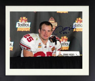 Donnie Nickey Autographed Ohio State Buckeyes 2002 Fiesta Bowl National Champs 8 x 10 Photograph #25 Custom Framing- COA-Powers Sports Memorabilia