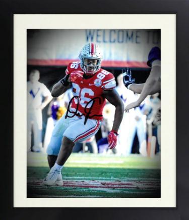 Dre'Mont Jones Autographed Ohio State Buckeyes 8 x 10 Photograph Custom Framing- COA-Powers Sports Memorabilia